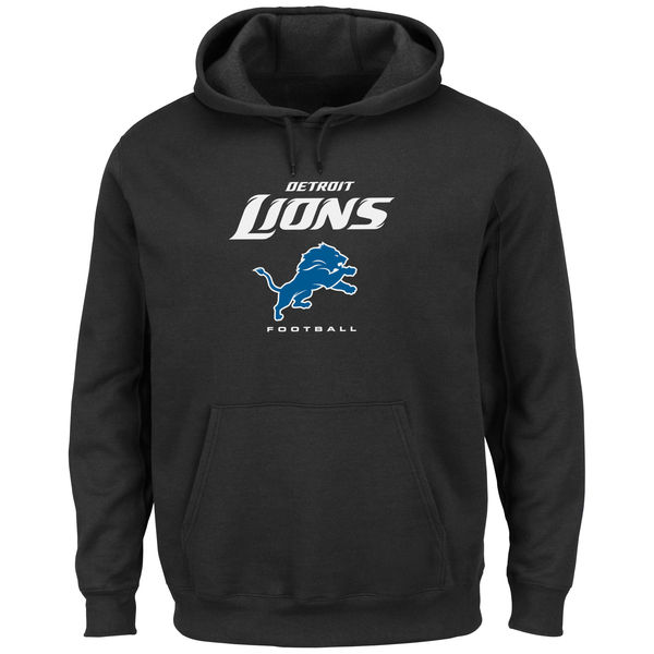 Men Detroit Lions Critical Victory Pullover Hoodie Black